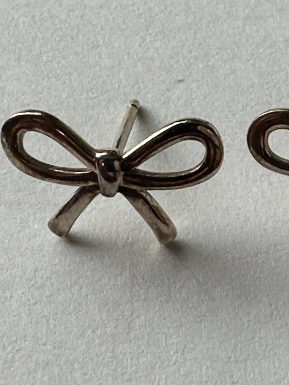 Tiffany & Co. Sterling Silver Bow Stud Earrings 925 - Picture 2 of 15